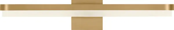 The Ismay bath light combines warm burnished brass with clean lines for a sophisticated vanity solution. At 27 inches wide, it provides excellent illumination for medium to large bathroom mirrors while adding a touch of luxury. - alternate view