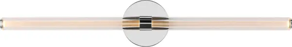 The Reiya Round 30" Vanity delivers structured elegance with its layered glass diffuser system that softens LED light for a refined glow. Perfect for wider vanities or double-sink configurations, it offers flexible vertical or horizontal mounting. - alternate view