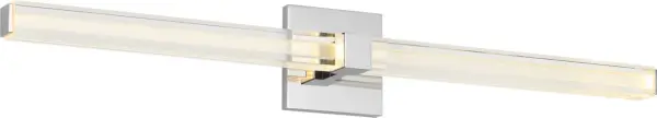 The Reiya Square 30" Vanity combines structured elegance with practical versatility. Its layered glass diffuser system softens LED light beautifully, while the square profile adds contemporary sophistication to wider vanities and double-sink configurations.