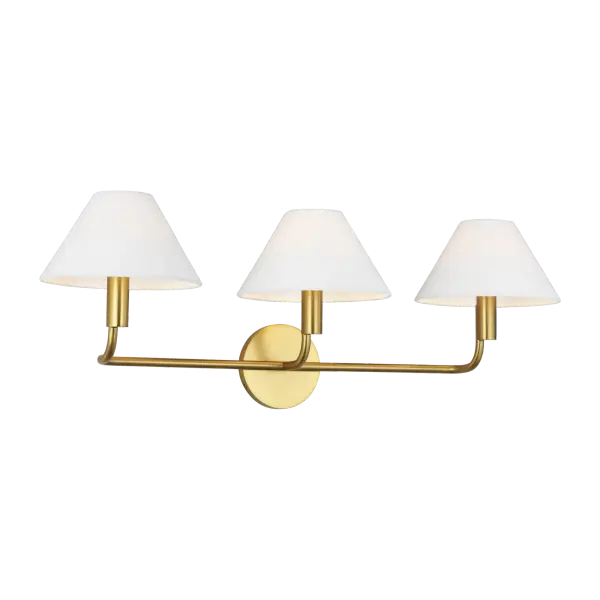 The Colfax Large Sconce combines classic design with contemporary appeal through its burnished brass finish and clean lines. Perfect for bathrooms, hallways, and bedrooms seeking sophisticated ambient lighting.