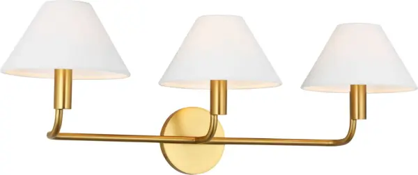 The Colfax Large Sconce combines classic design with contemporary appeal through its burnished brass finish and clean lines. Perfect for bathrooms, hallways, and bedrooms seeking sophisticated ambient lighting. - alternate view