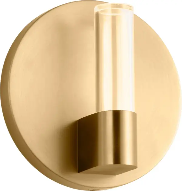 The Silas 5 Sconce combines classic brass warmth with clean contemporary lines. Its burnished brass finish and glass globe shade create sophisticated ambient lighting perfect for bathrooms, hallways, and bedrooms.