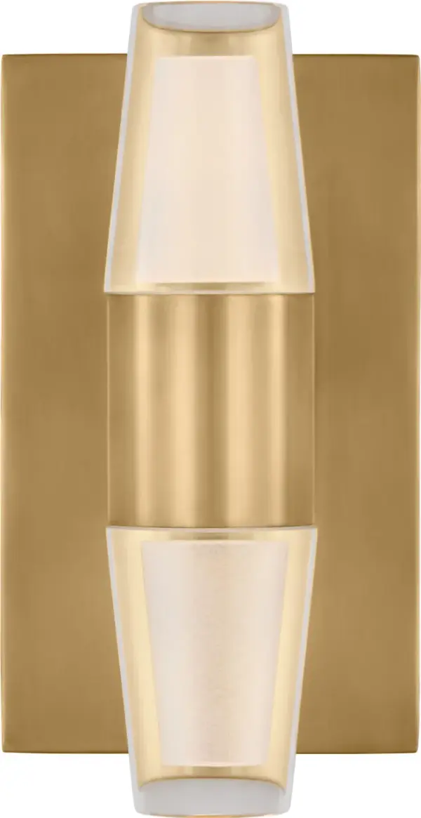 The Lassell Single Short Sconce combines delicate natural brass arms with laser-etched crystal tubes for a refined, contemporary look. Its oversized scale and minimalist design make it ideal for modern spaces seeking a sophisticated focal point.