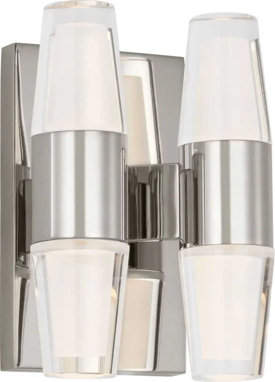 Lassell Double Short Sconce in Polished Nickel - Image 3