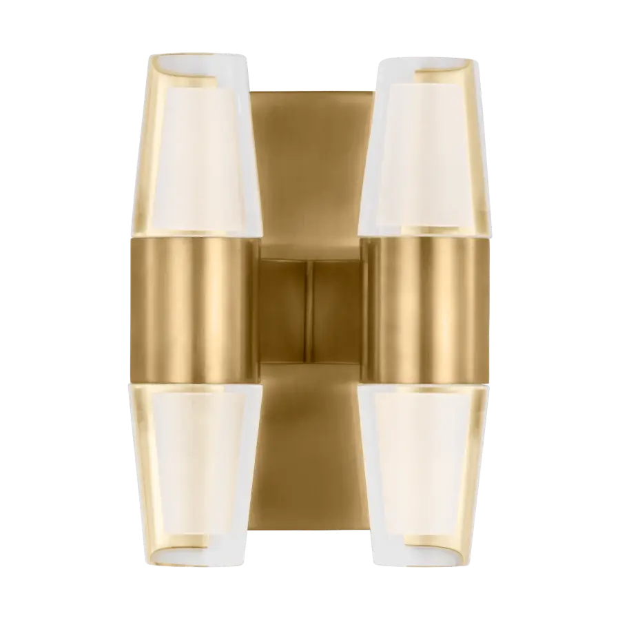 Lassell Double Short Sconce in Natural Brass - Image 1