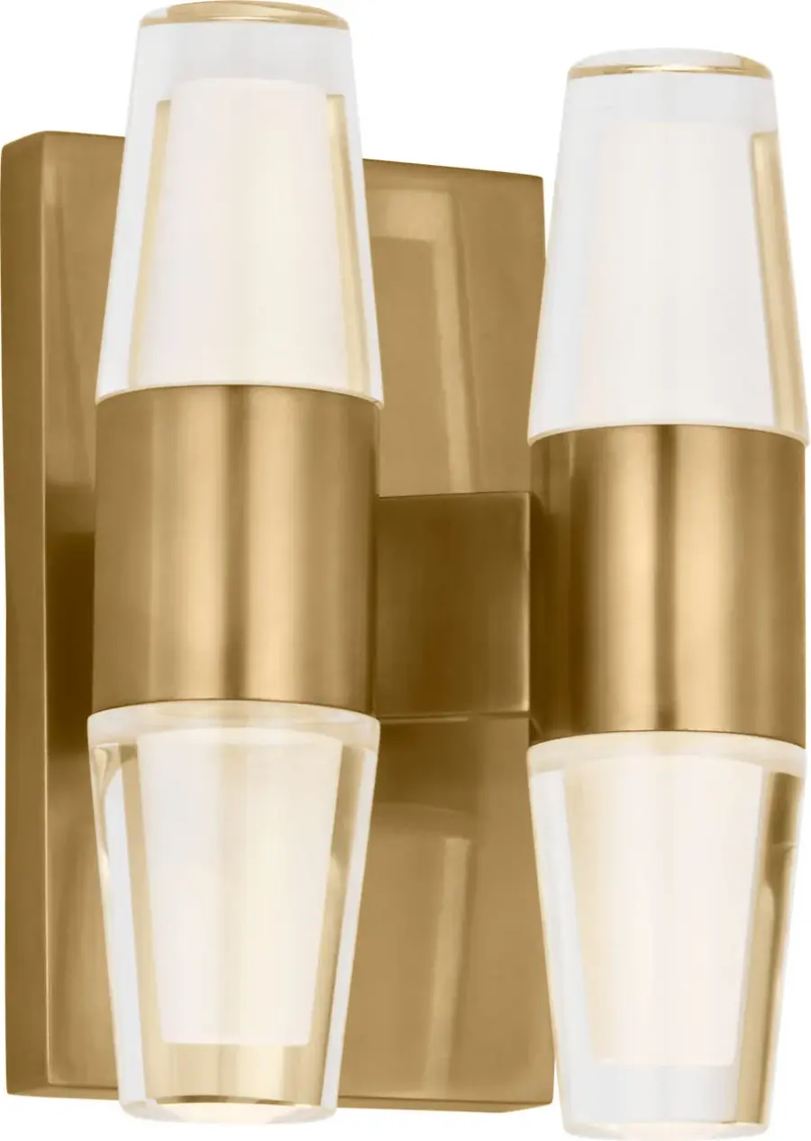 Lassell Double Short Sconce in Natural Brass - Image 3