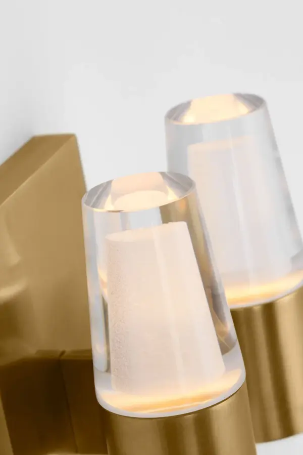 Lassell Double Short Sconce in Natural Brass - Image 4