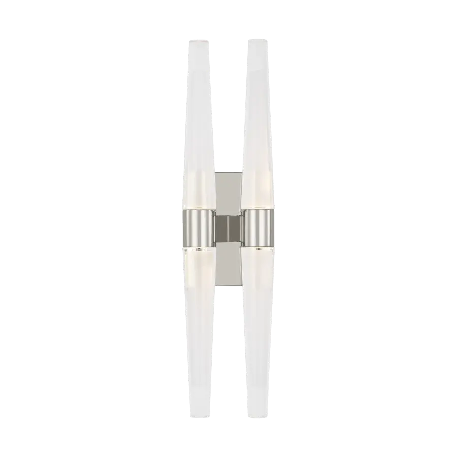 Lassell Double Tall Sconce in Polished Nickel - Image 1
