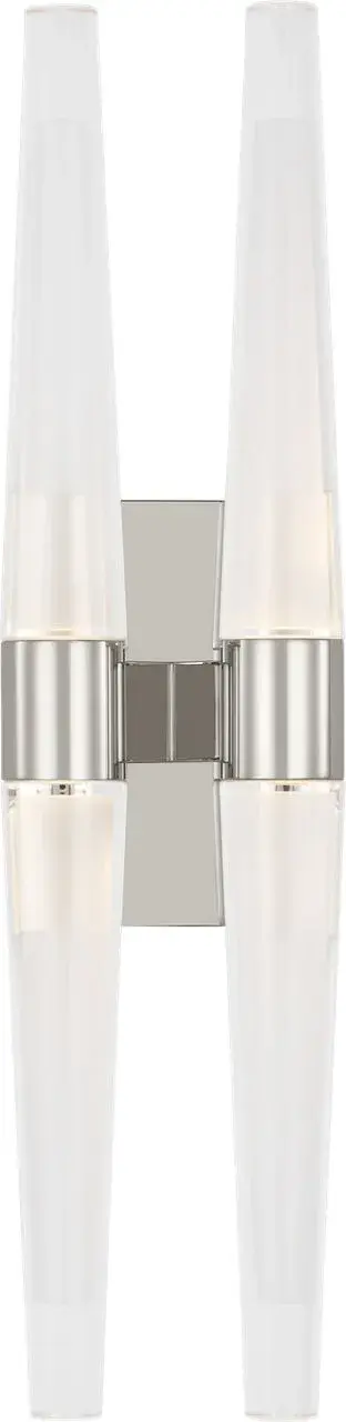 Lassell Double Tall Sconce in Polished Nickel - Image 2