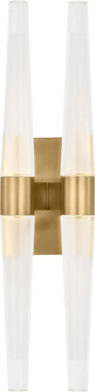 Lassell Double Tall Sconce in Natural Brass - Image 1