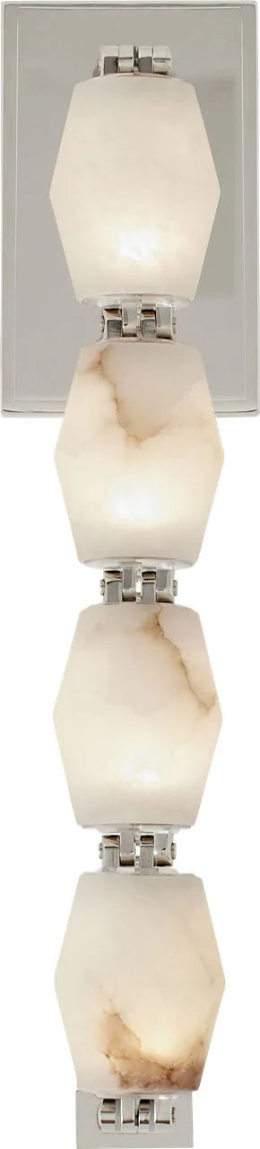 Collier Alabaster 15" Sconce in Polished Nickel