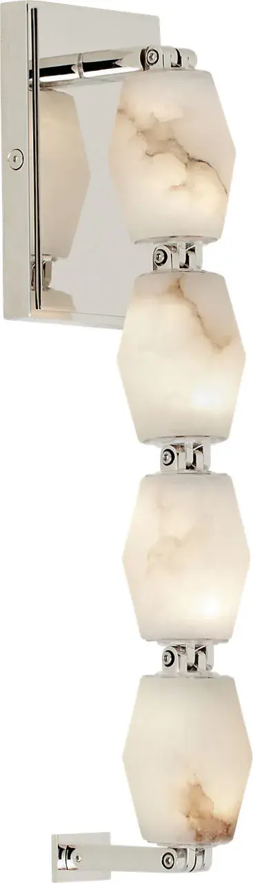 Collier Alabaster 15" Sconce in Polished Nickel - Image 2