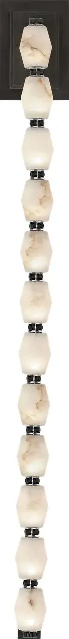 The Collier sconce combines substantial scale with refined materials. Its 40-inch height and natural alabaster create dramatic visual impact while providing warm, diffused illumination perfect for grand spaces. - alternate view