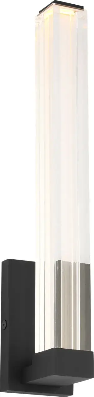 The Reiya Square 13" Sconce combines structured geometry with practical versatility. Its dual-layer glass design—clear outer tube with etched inner diffuser—delivers balanced LED illumination perfect for bath spaces or mirror accents.