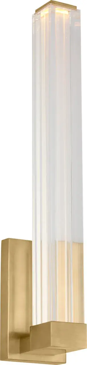 The Reiya Square 13" Sconce combines structured geometry with practical versatility. Its dual-mount capability and layered glass design deliver balanced, diffused LED light ideal for compact bath spaces or mirror accents.