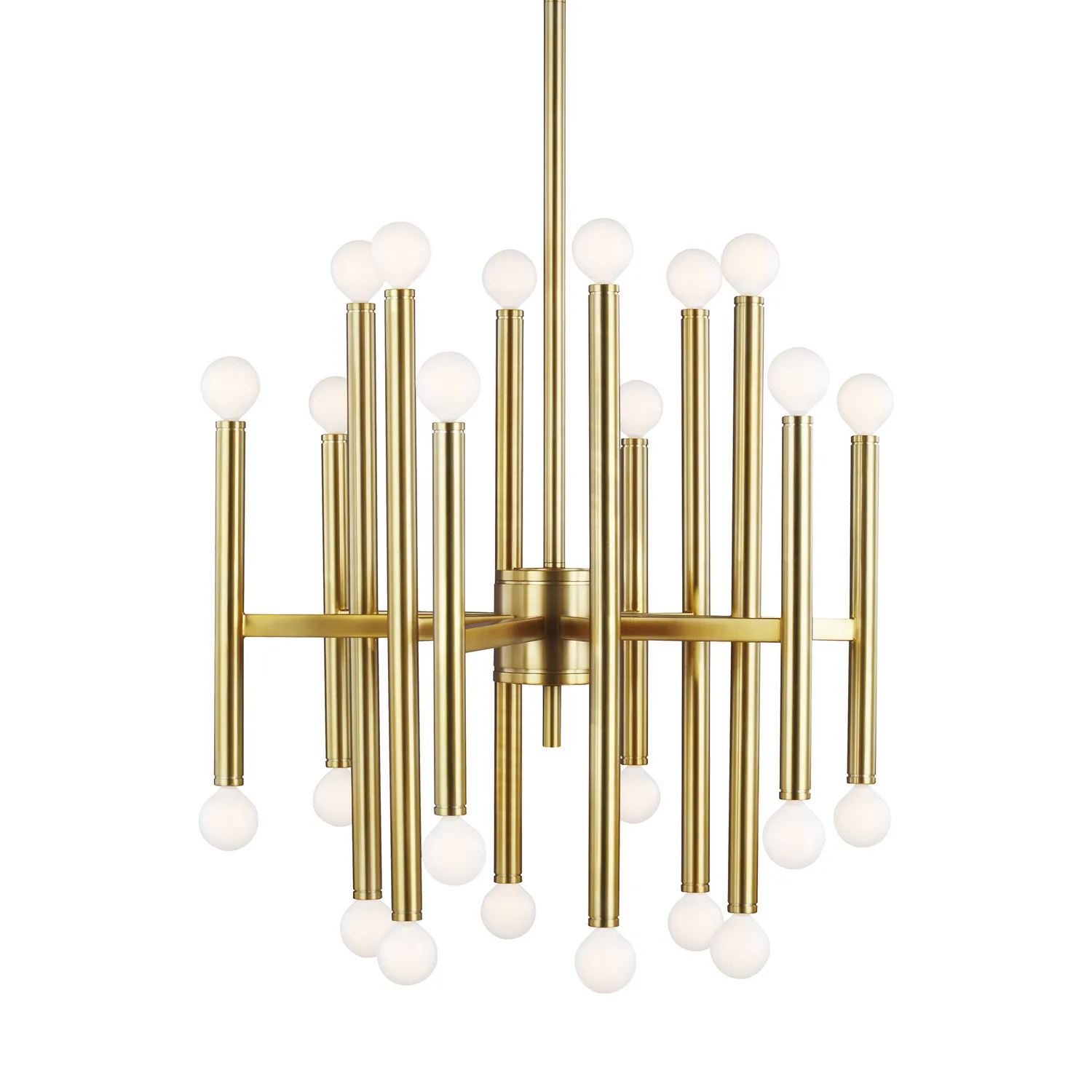 Beckham Modern 24-Light Chandelier in Burnished Brass