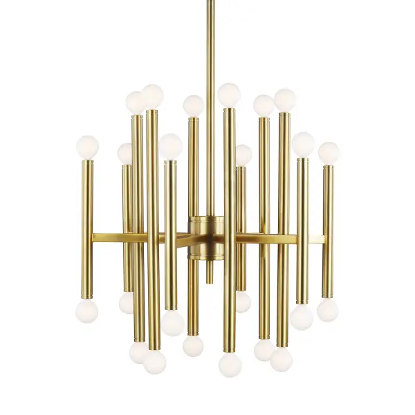 Beckham Modern 24-Light Chandelier in Burnished Brass