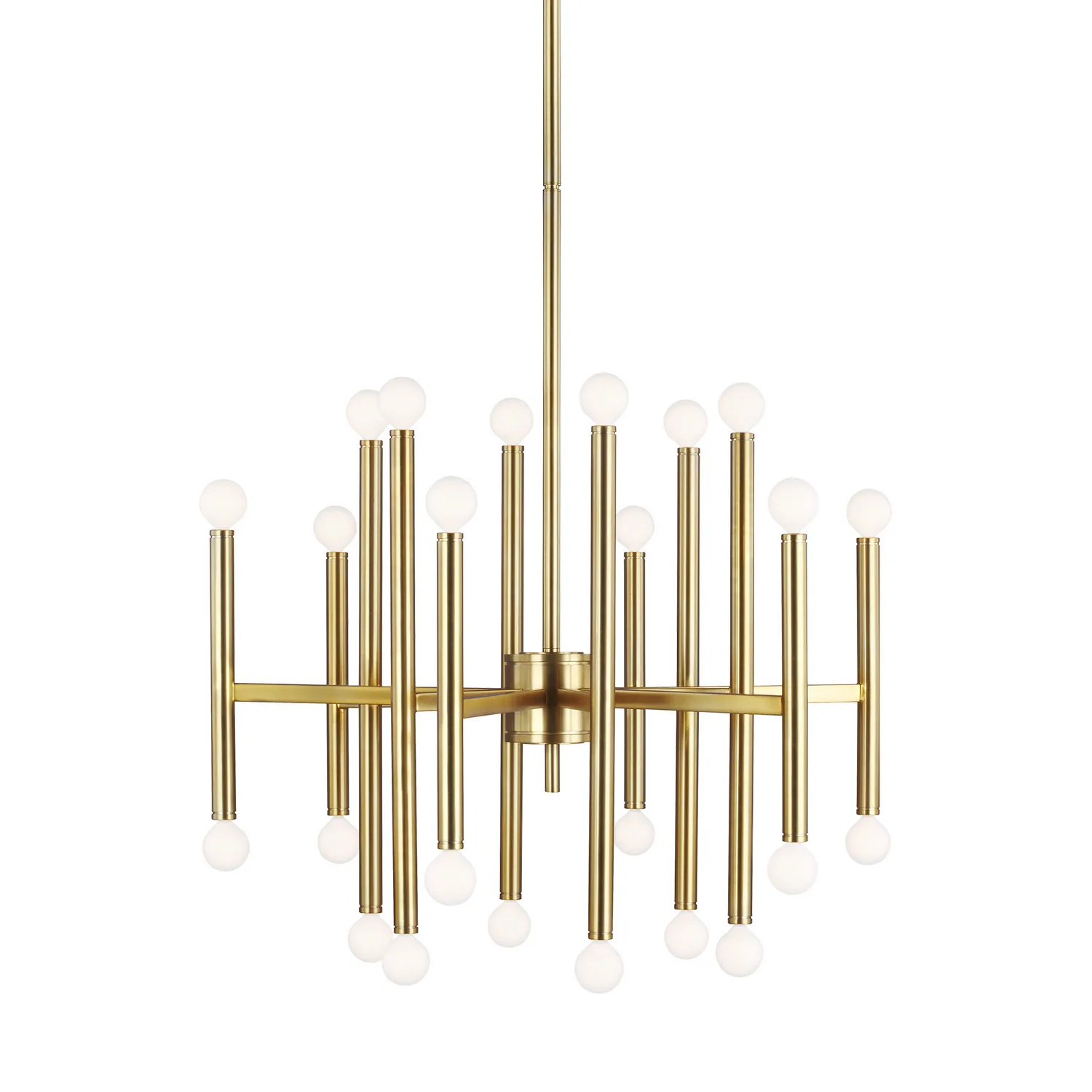 Beckham Modern 24-Light Chandelier in Burnished Brass
