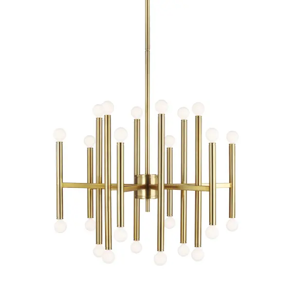 Beckham Modern 24-Light Chandelier in Burnished Brass