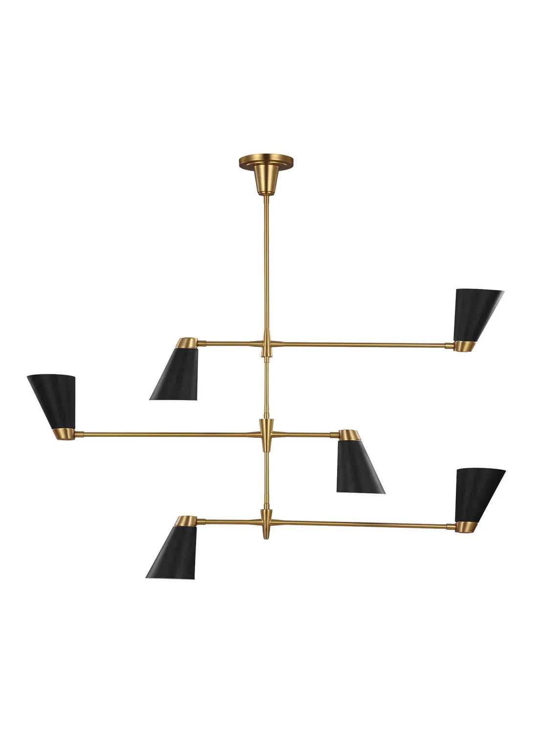 Signoret Six Light Chandelier in Burnished Brass