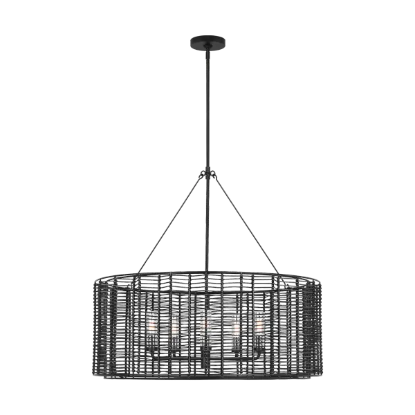 The Winslow Large Hanging Shade delivers dramatic outdoor lighting with its substantial size and sophisticated Midnight Black finish. Perfect for covered porches and entryways requiring statement illumination.
