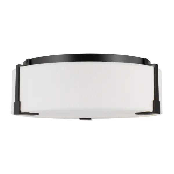 Bergen Medium Flush Mount in Aged Iron - Image 1