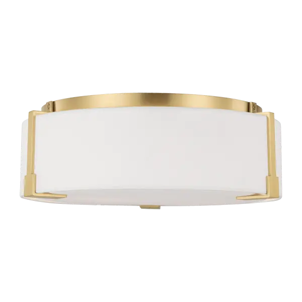 Bergen Medium Flush Mount in Burnished Brass - Image 3