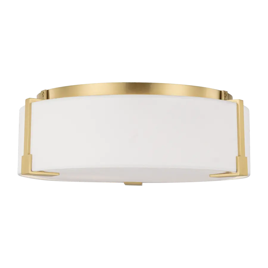 Bergen Medium Flush Mount in Burnished Brass - Image 3