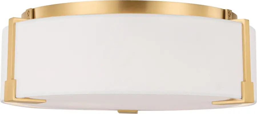 Bergen Medium Flush Mount in Burnished Brass - Image 4