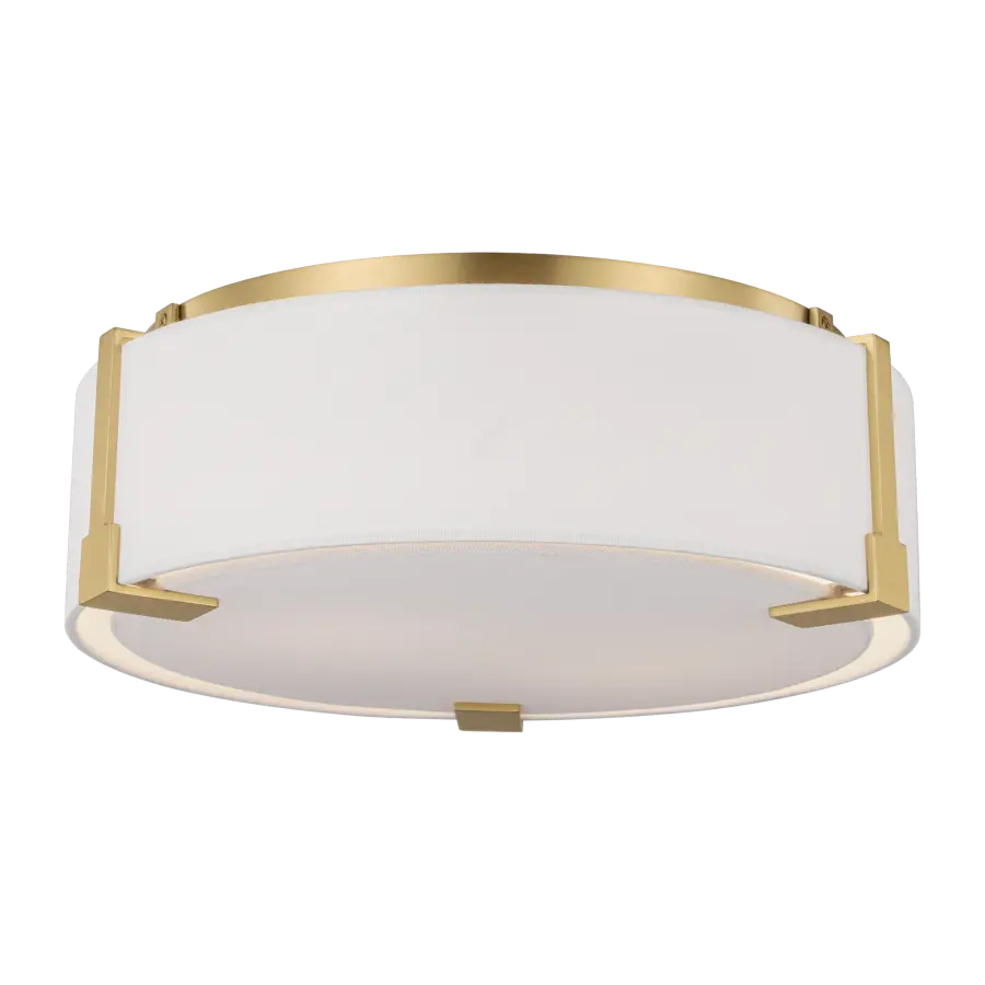 Bergen Medium Flush Mount in Burnished Brass - Image 5
