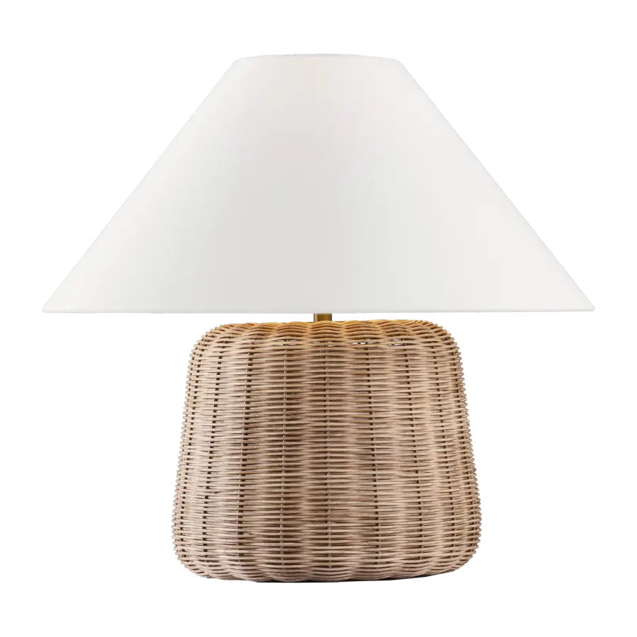 Dumar Medium Table Lamp in Blonde Rattan - Image 1
