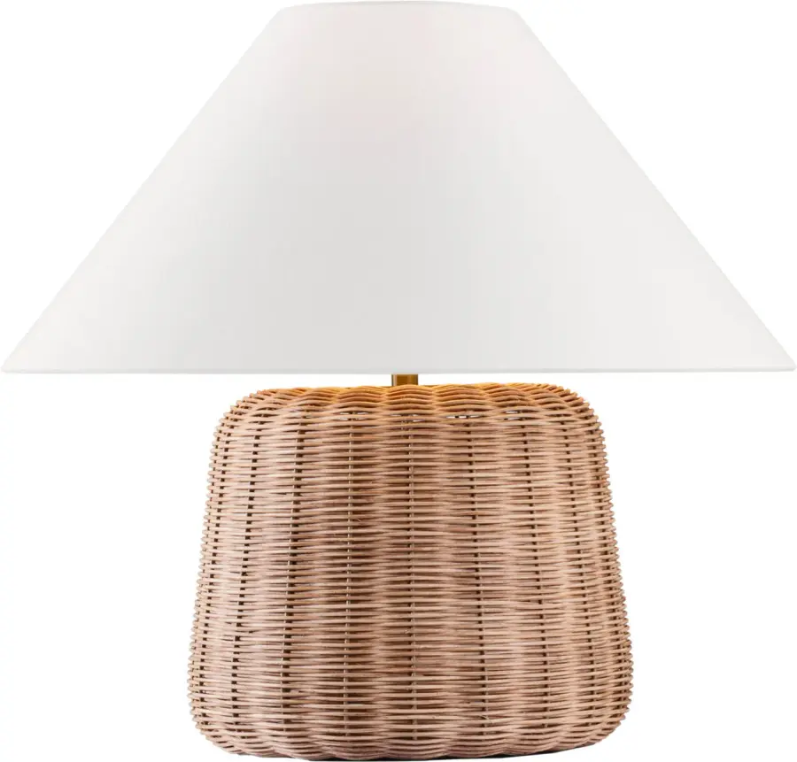 Dumar Medium Table Lamp in Blonde Rattan - Image 2