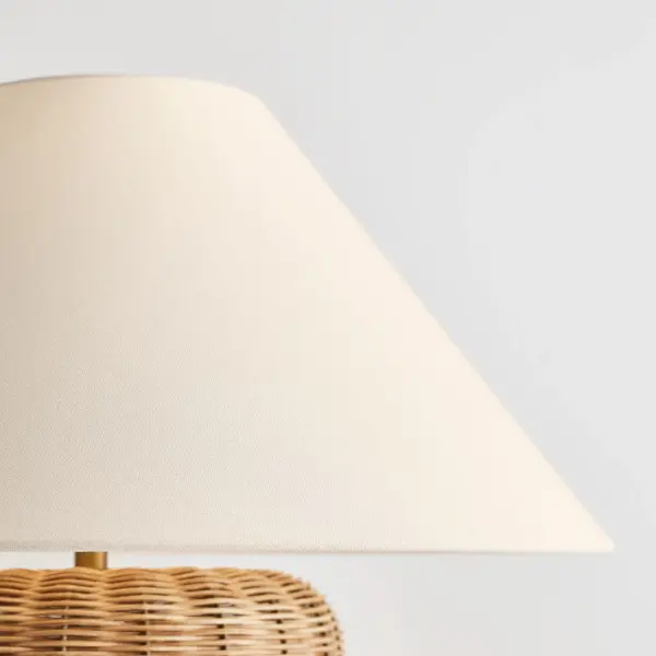 Dumar Medium Table Lamp in Blonde Rattan - Image 4