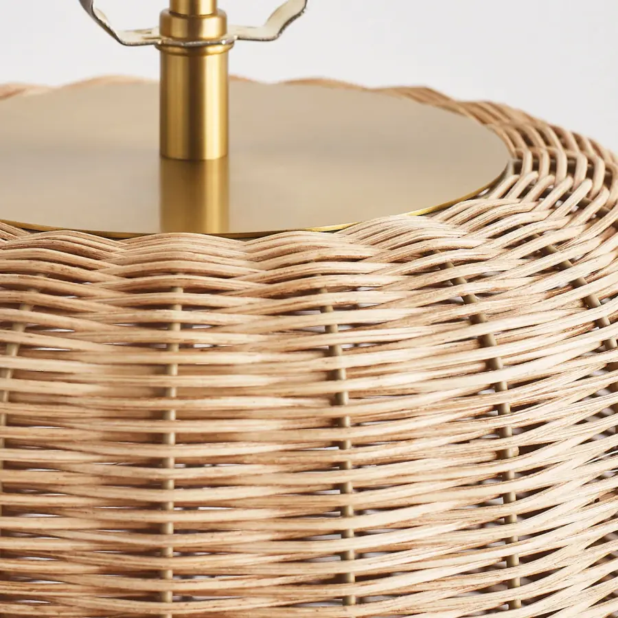 Dumar Medium Table Lamp in Blonde Rattan - Image 7