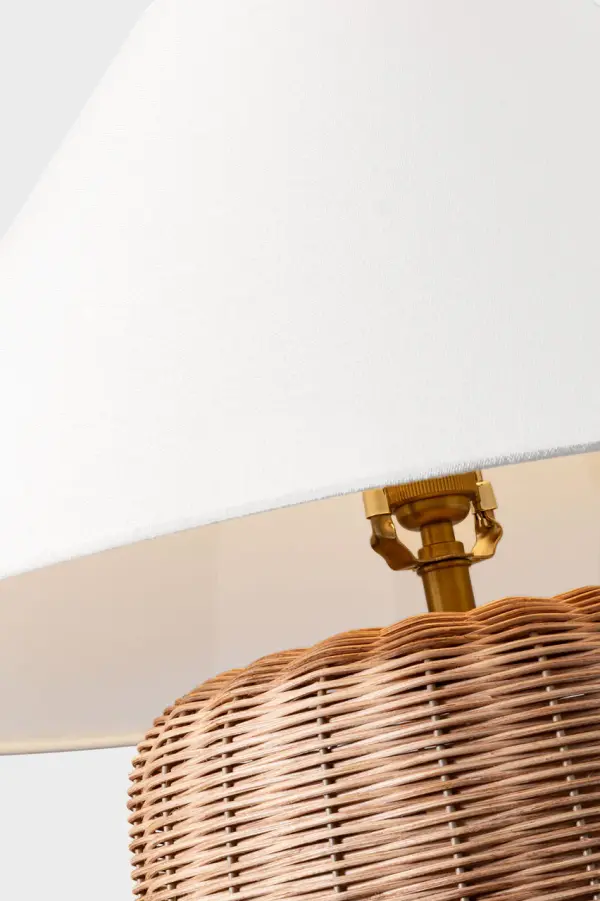 Dumar Medium Table Lamp in Blonde Rattan - Image 10