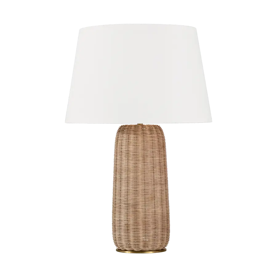 Dumar Large Table Lamp in Blonde Rattan - Image 1