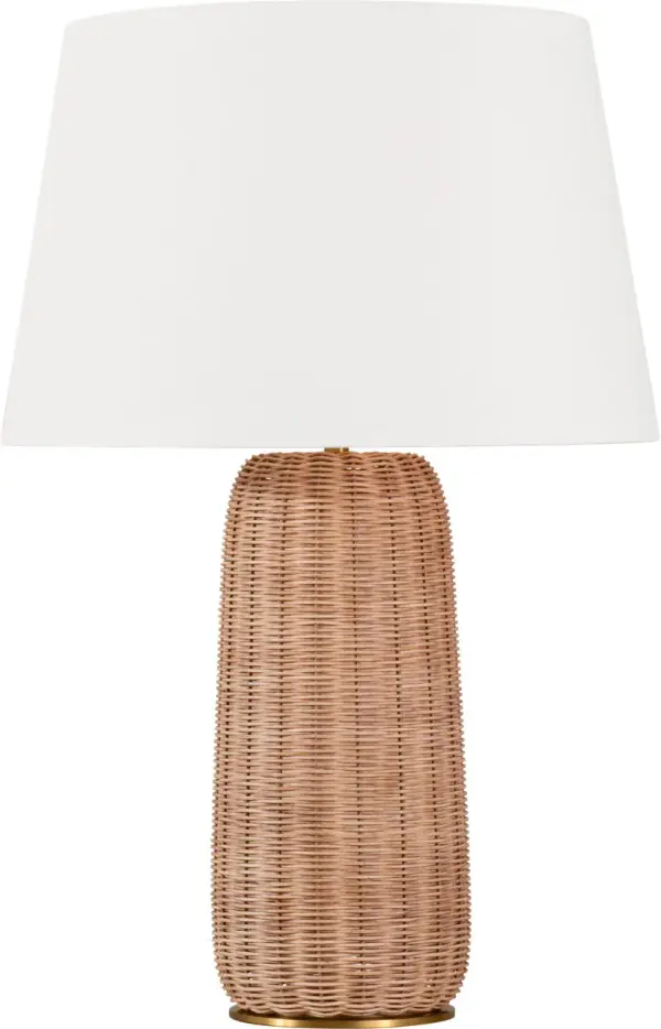 Dumar Large Table Lamp in Blonde Rattan - Image 2