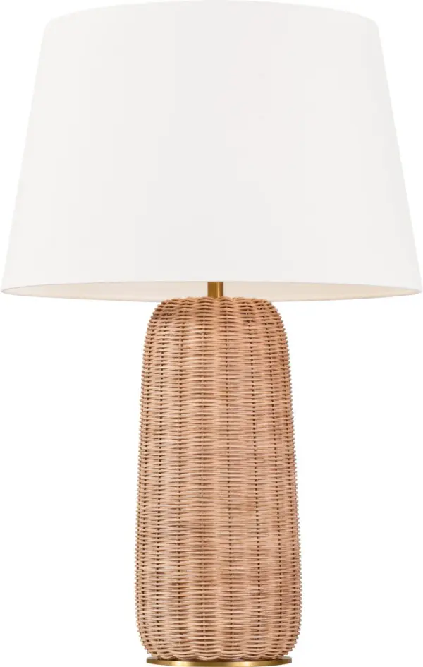 Dumar Large Table Lamp in Blonde Rattan - Image 3
