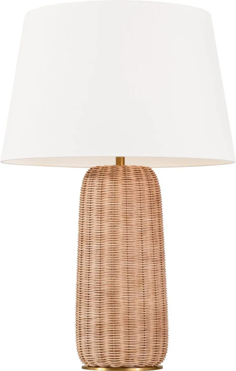 Dumar Large Table Lamp in Blonde Rattan - Image 3