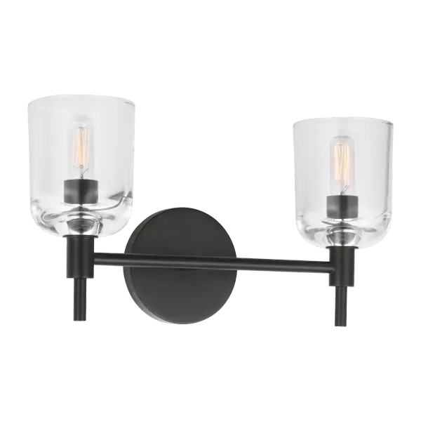 Hartley 2-Light Vanity in Aged Iron - Image 3
