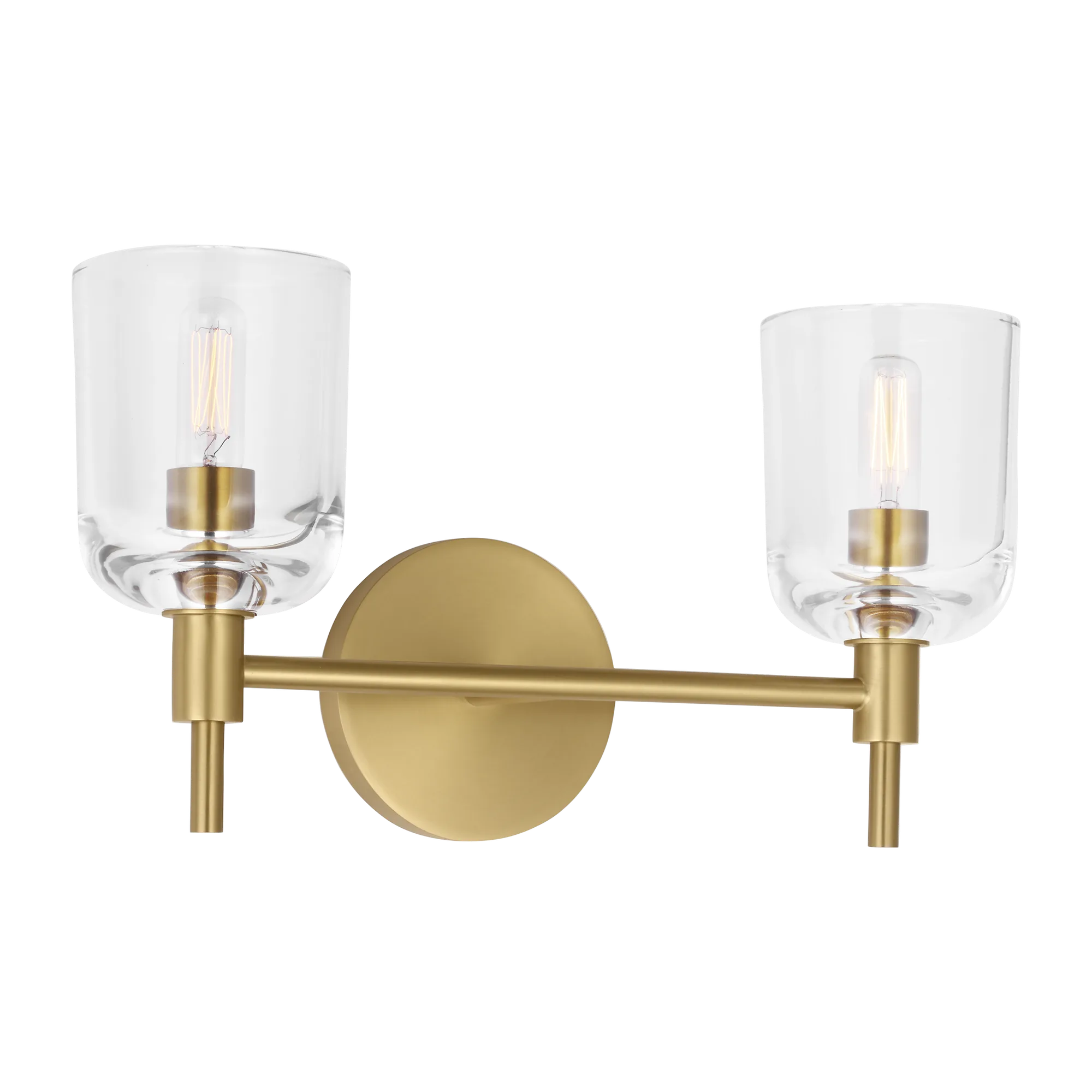 Hartley 2-Light Vanity in Burnished Brass