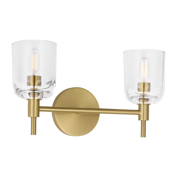 The Hartley 2-Light Vanity combines classic design with contemporary appeal through its burnished brass finish and clean lines. Perfect for bathroom vanities, this fixture provides balanced illumination while adding warmth and sophistication to any space.