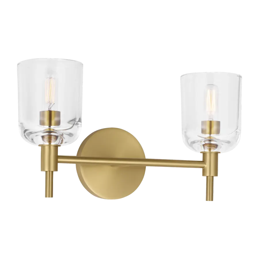 Hartley 2-Light Vanity in Burnished Brass - Image 1
