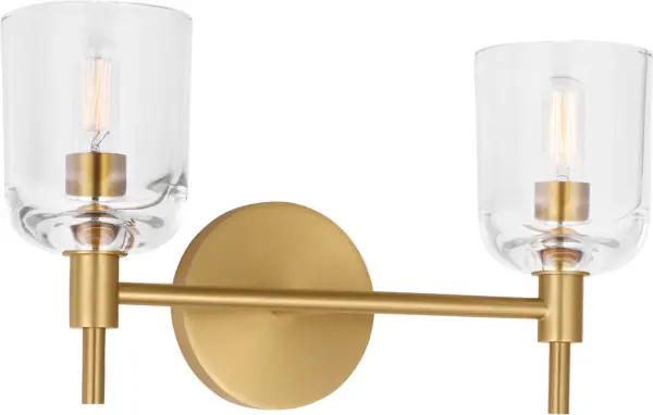 Hartley 2-Light Vanity in Burnished Brass - Image 3