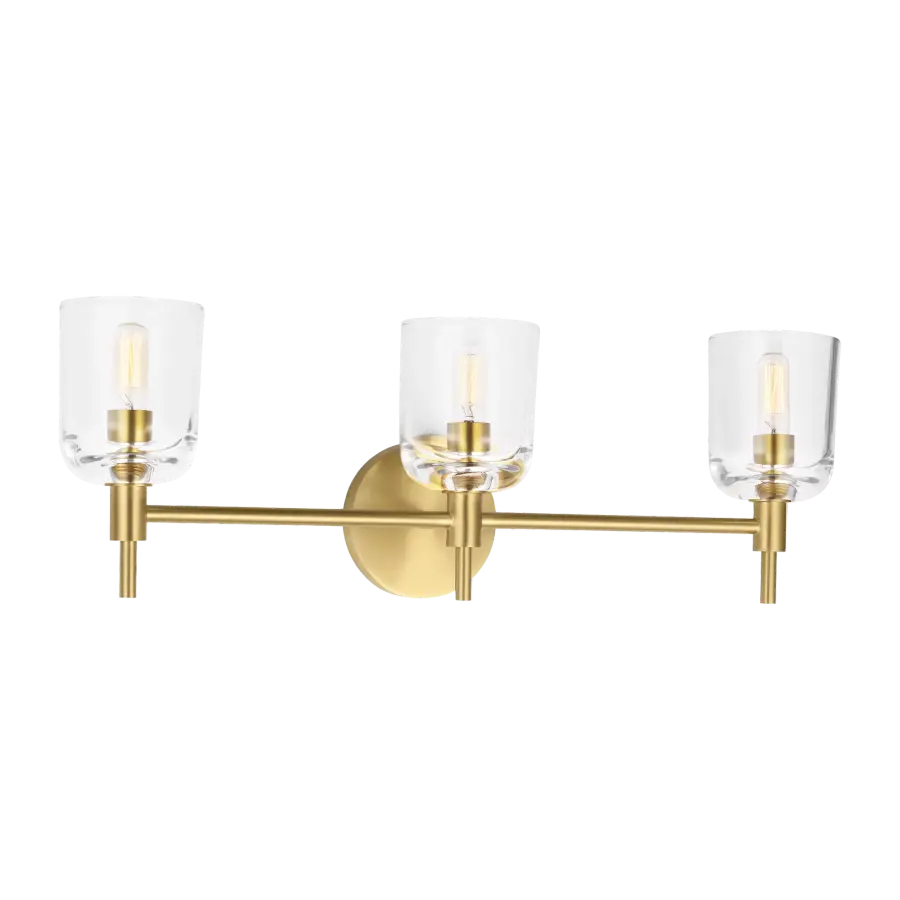 Hartley 3-Light Vanity in Burnished Brass - Image 1