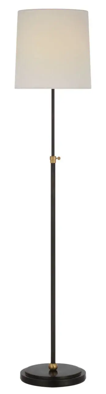 The Bryant floor lamp combines traditional craftsmanship with modern convenience. Its cordless design and adjustable 52" height make it perfect for reading nooks or task lighting, while the mixed metal finish adds sophistication.