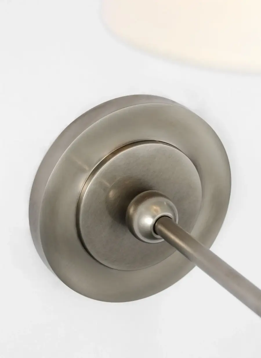Bryant 15" Cordless Sconce in Antique Nickel with Linen Shade - Image 3