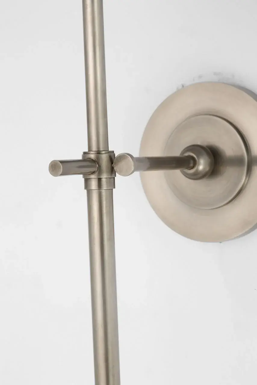 Bryant 27" Cordless Tail Sconce in Antique Nickel with Linen Shade - Image 11