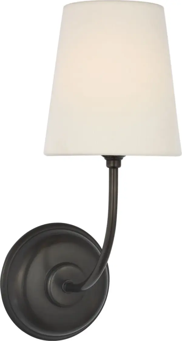 The Vendome 16" Cordless Sconce offers the perfect blend of traditional elegance and contemporary functionality. Its bronze finish and linen shade create warm, sophisticated lighting without hardwiring requirements. - alternate view