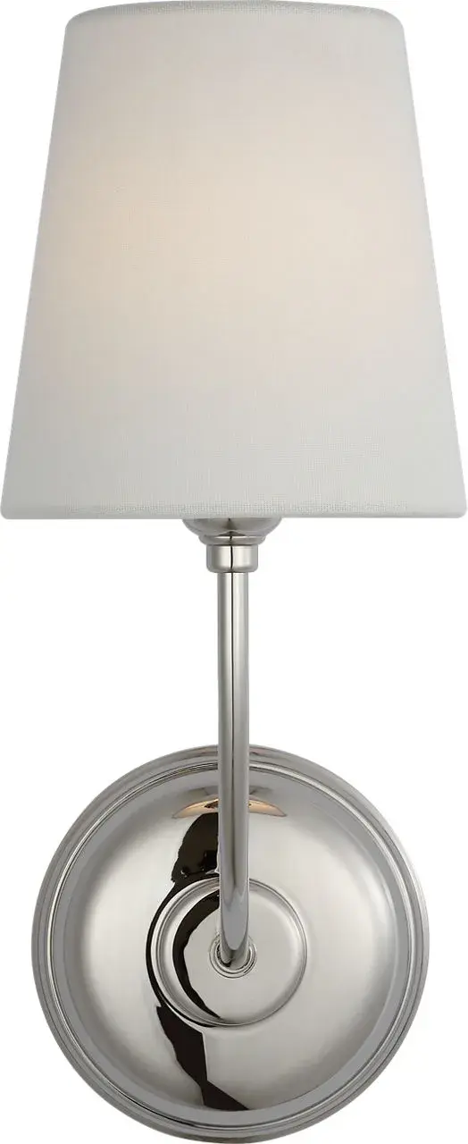 The Vendome 16" cordless sconce combines traditional elegance with modern convenience. Its polished nickel finish and linen shade create a sophisticated look, while cordless operation offers flexible placement without hardwiring.